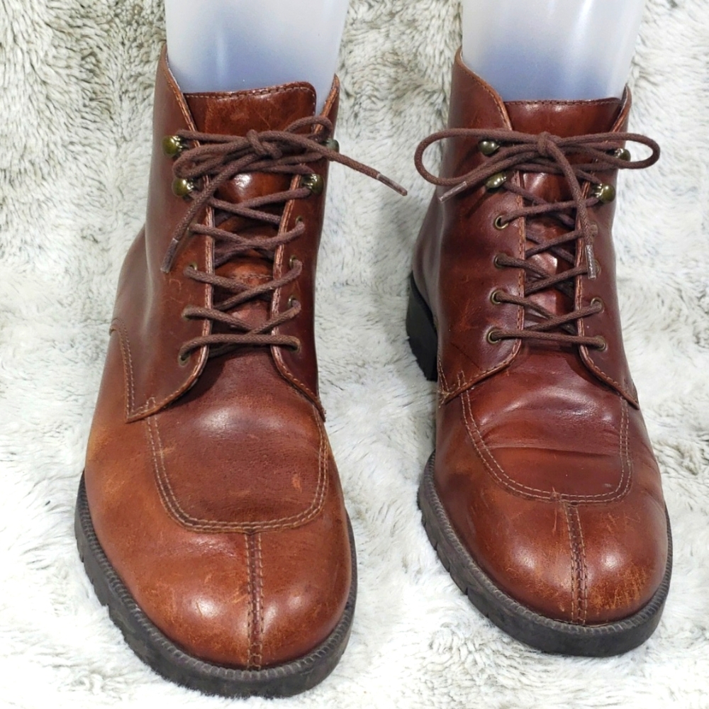 Vintage Rockport Chocolate Brown Leather Ankle Booties Size 7M - Picture 3 of 17
